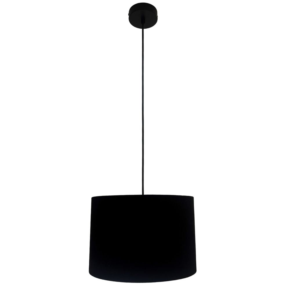 CGC LOLA Black Corduroy 30cm Lampshade Matching Silk Inner
