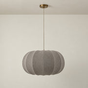 CGC LILA Grey Oval Stretch Ribbed Cotton Fabric Lampshade
