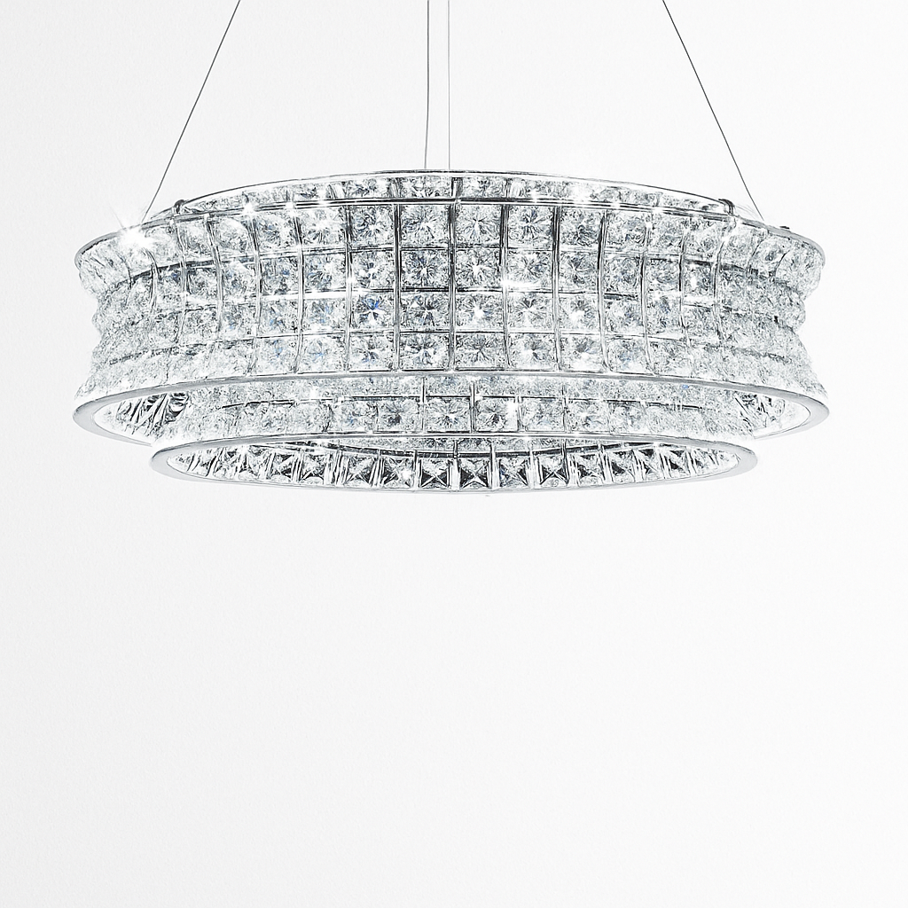 CGC SASY Chrome and Crystal adjustable ceiling light pendant