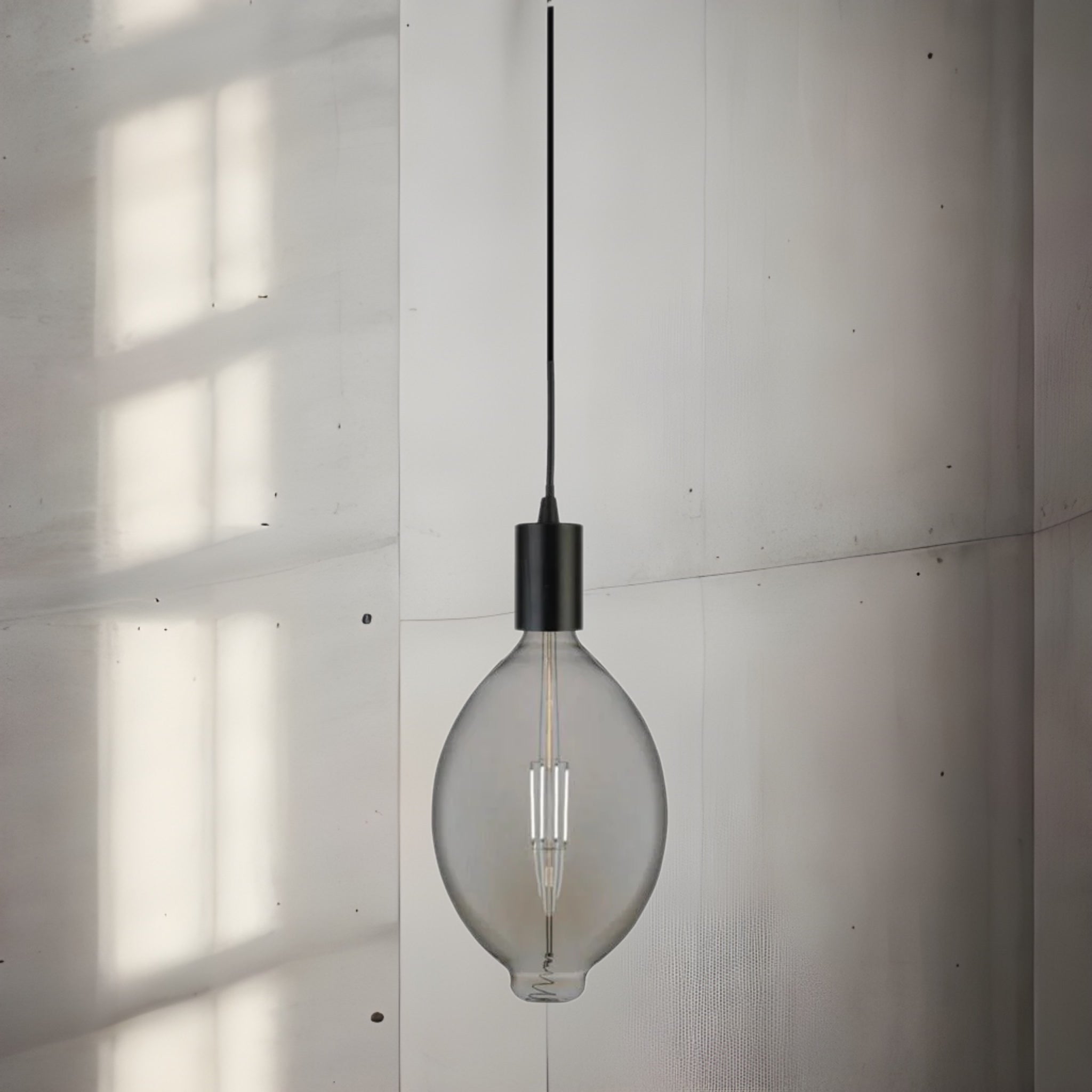 CGC JOHN Extra Large Smoked Glass Filament E27 LED Bulb Oval Globe Warm White Dimmable