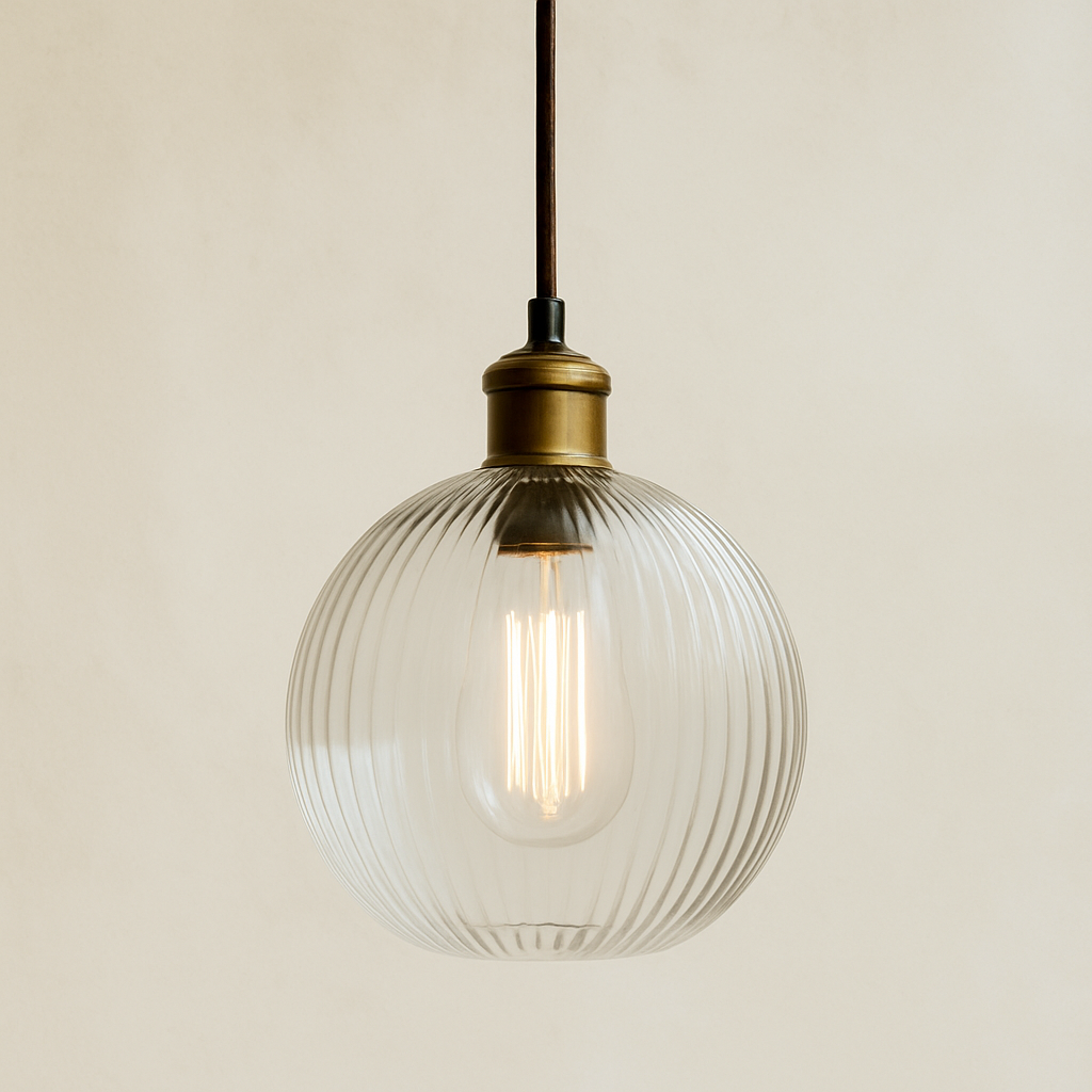 CGC EVA Ribbed Glass Globe Lampshade