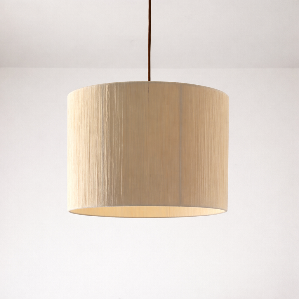 Beige pendant lamp on a white background