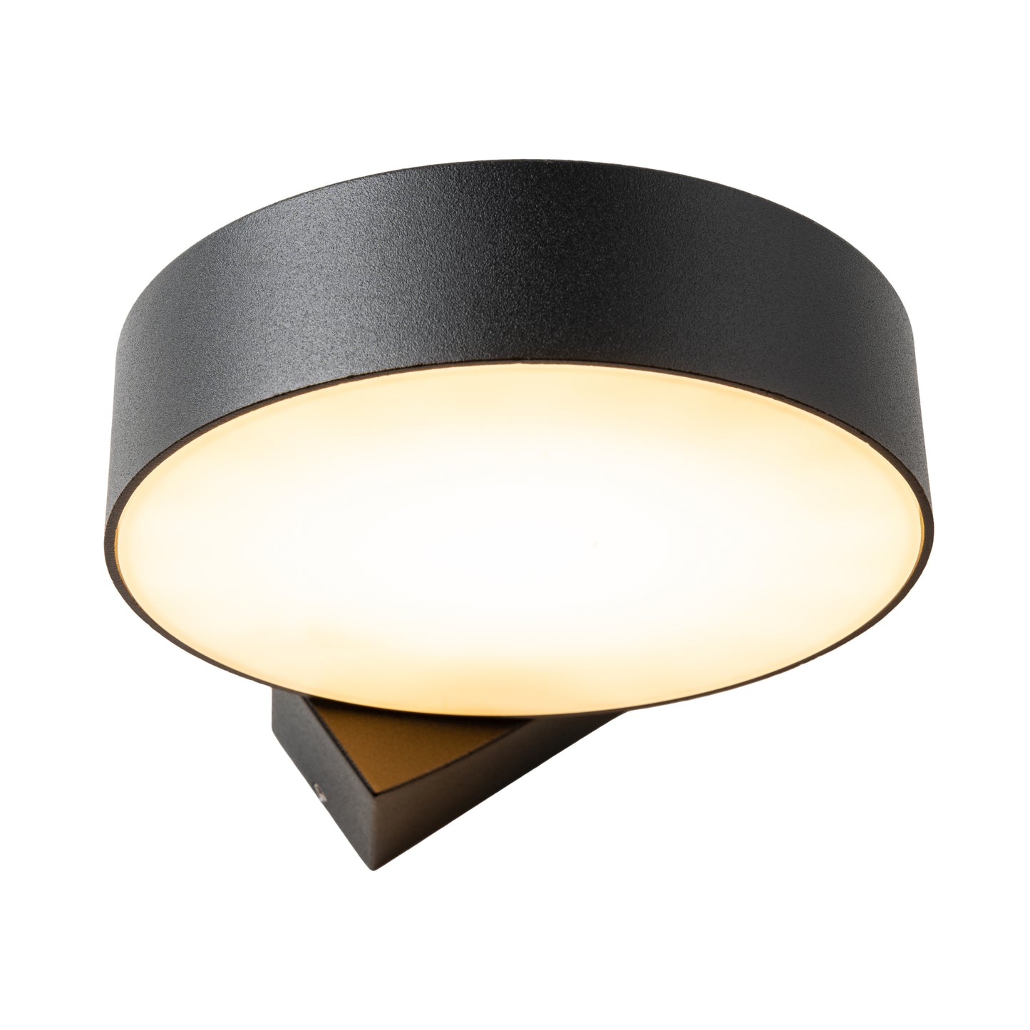 Our Darcy black die cast aluminium wall mounted round outdoor light with built in LED's would look perfect in a modern or more traditional home design. Comes with an adjustable head to allow you to angle the light output to your desired look.