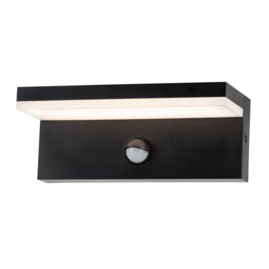Elegant and modern rectangle design, black ABS plastic body with opal polycarbonate diffuser, built in motion sensor