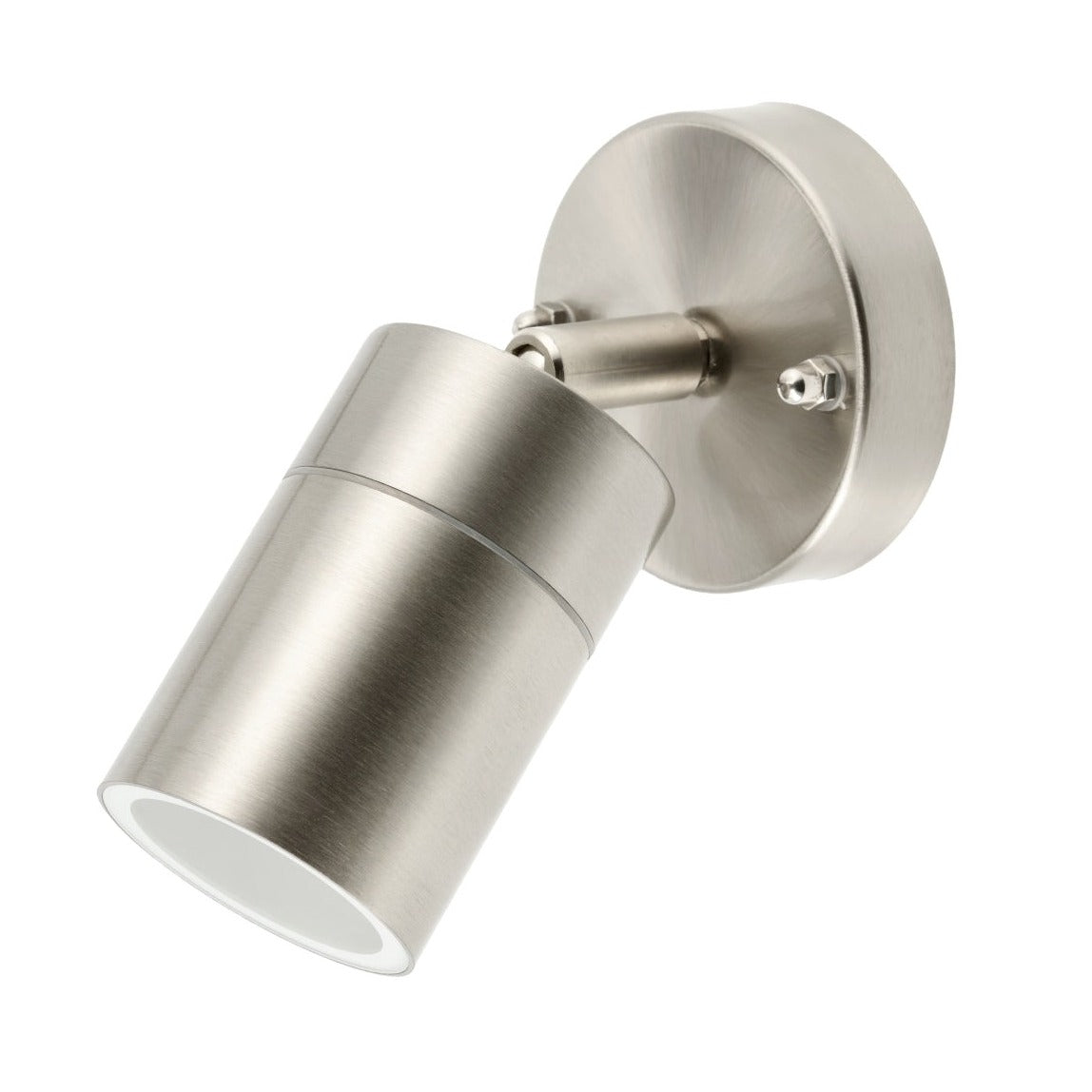 The Alesha outdoor adjustable single spotlight has a sleek brushed stainless steel finish and offers a stunning designer look at an affordable price. Other colour options are available. The light can be adjusted for a desired look.