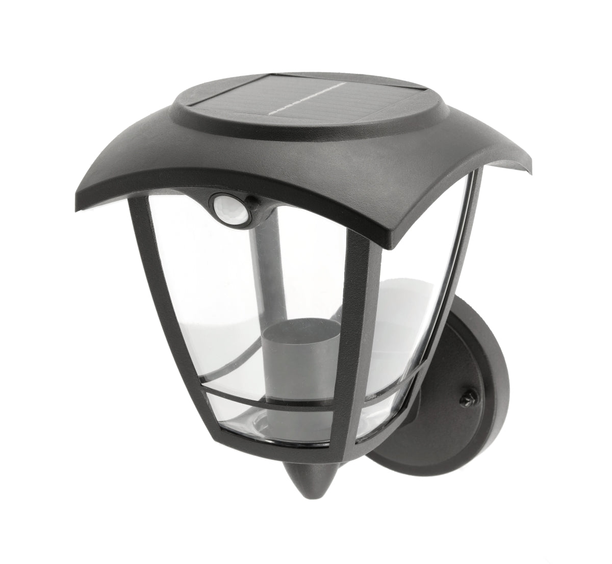 Create an aesthetically pleasing lighting system around your home with our Lara solar lantern light for your walls. This product is featured as an elegant and traditional lantern wall light design, constructed from black polycarbonate and fitted with clear polycarbonate diffusers. The Lara wall light comes complete with an integrated filament warm white LED bulb and integrated PIR motion sensor