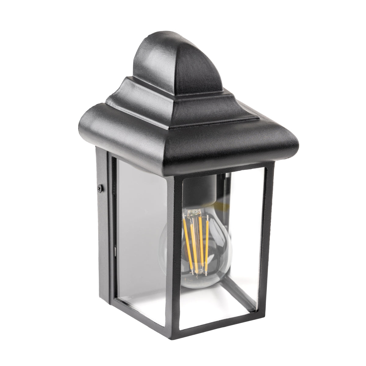 CGC CAMILA Black Outdoor Wall Lantern Clear Diffuser