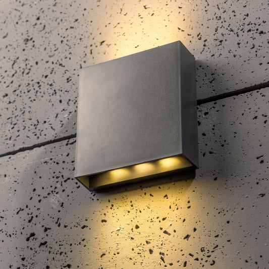 Our Sian dark grey anthracite outdoor wall mounted rectangle outdoor light would look perfect in a modern or more traditional home design. Outside wall lights can provide atmospheric light in your garden, at the front door or on the terrace as well as a great security solution. It is designed for durability and longevity with its robust material producing a fully weatherproof and water resistant light fitting making it suitable for coastal areas.