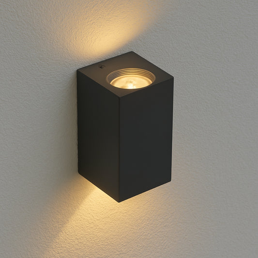 CGC EILEEN Black Up and Down Outdoor Rectangle Double Spotlight