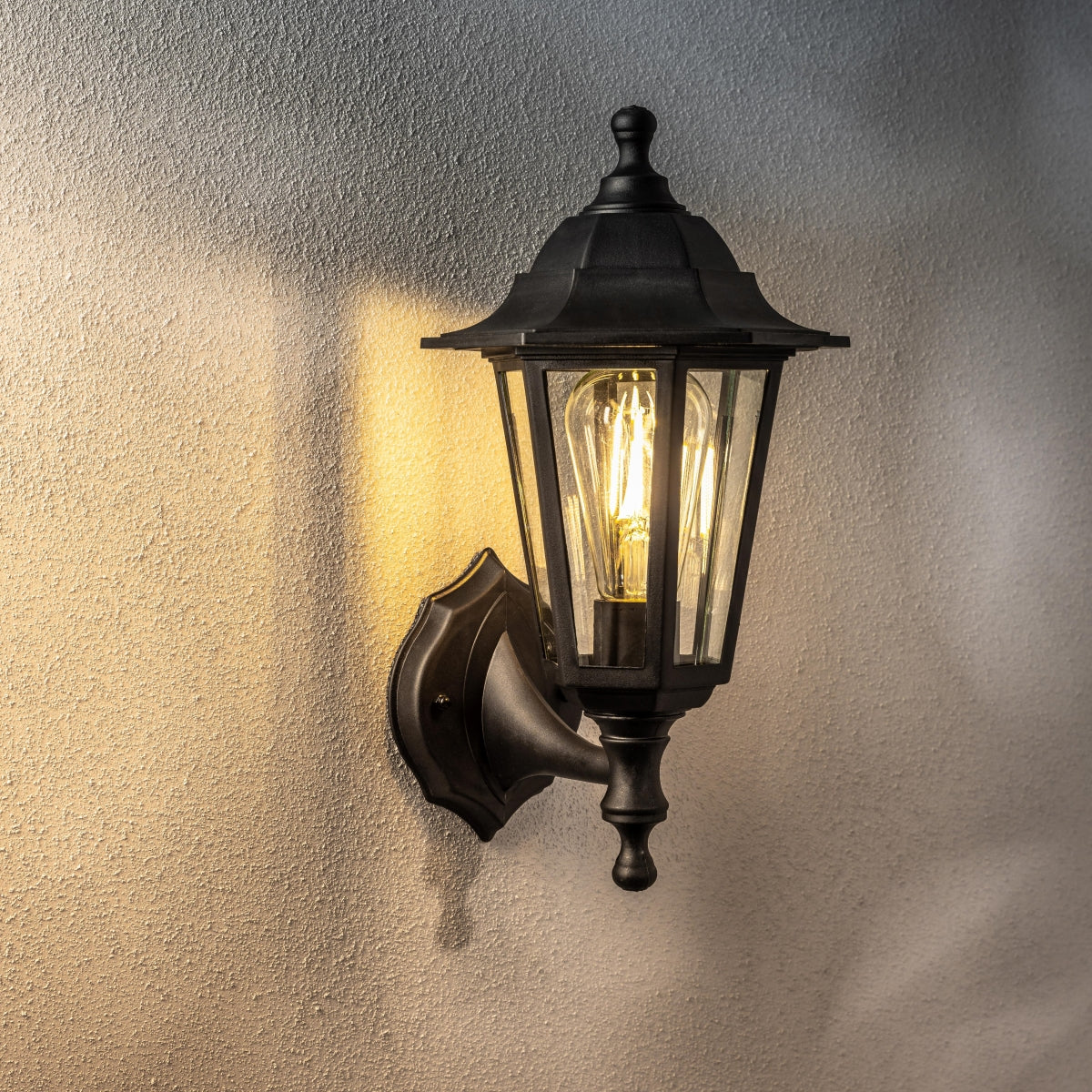 CGC YASMIN Black Outdoor Traditional Lantern Style Wall Light
