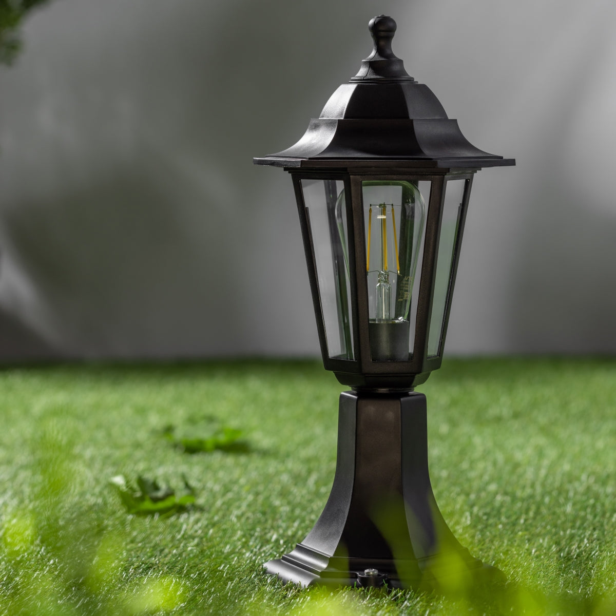 Our Yasmin lantern delivers on style and durability and is a smart choice for your exterior lighting. With its black polycarbonate construction teamed with clear polycarbonate panes, this lantern is hardwearing and rust and weatherproof. Built for life outdoors, it has an IP44 rating which means it can withstand the harshest of weather conditions. For sophisticated yet robust outdoor lighting, our Yasmin black outdoor traditional lantern is a strong contender.