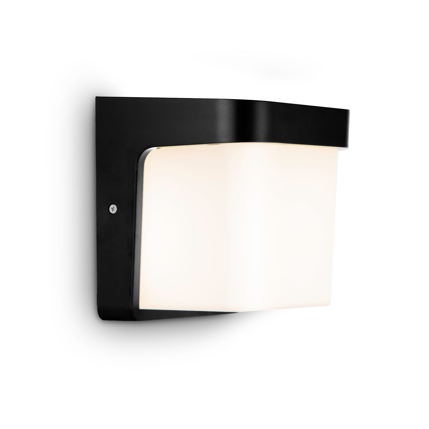 CGC RHEA Black LED Outdoor Wall Light Cube with Opal Diffuser IP54 Polycarbonate Coastal 4000K