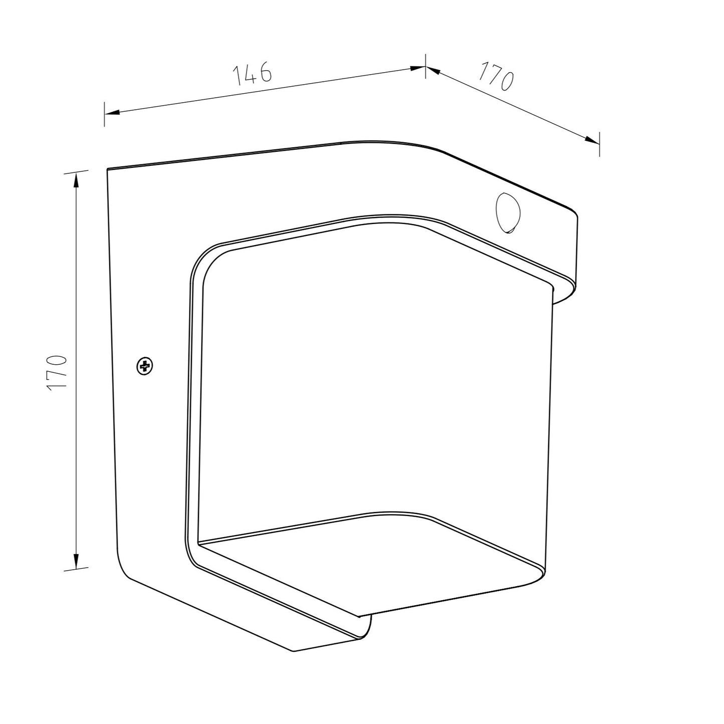 CGC RHEA Black Cube PIR Motion Sensor LED Outdoor Wall Light 4000k Natural White Integrated LED IP65