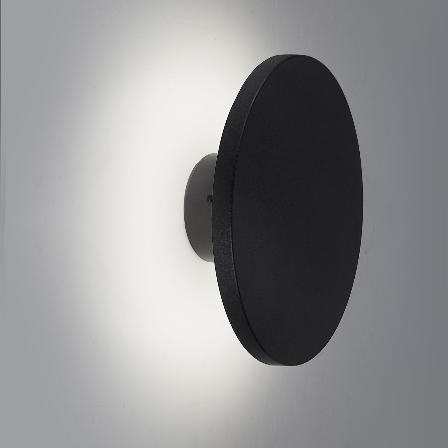 CGC BAILEY Black Round LED Outdoor Indoor Wall Light IP65 Back Lit Halo Polycarbonate Coastal