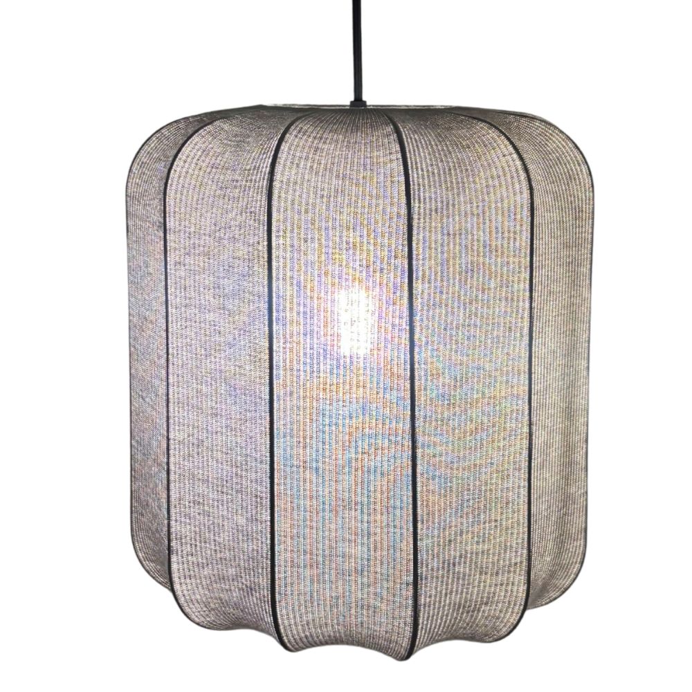 Textured pendant light on a white background