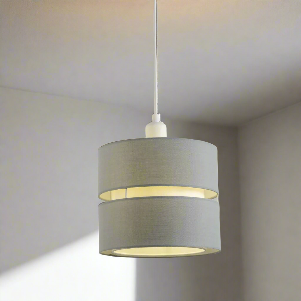 CGC GAYLE Grey Two Tier Lamp Shade