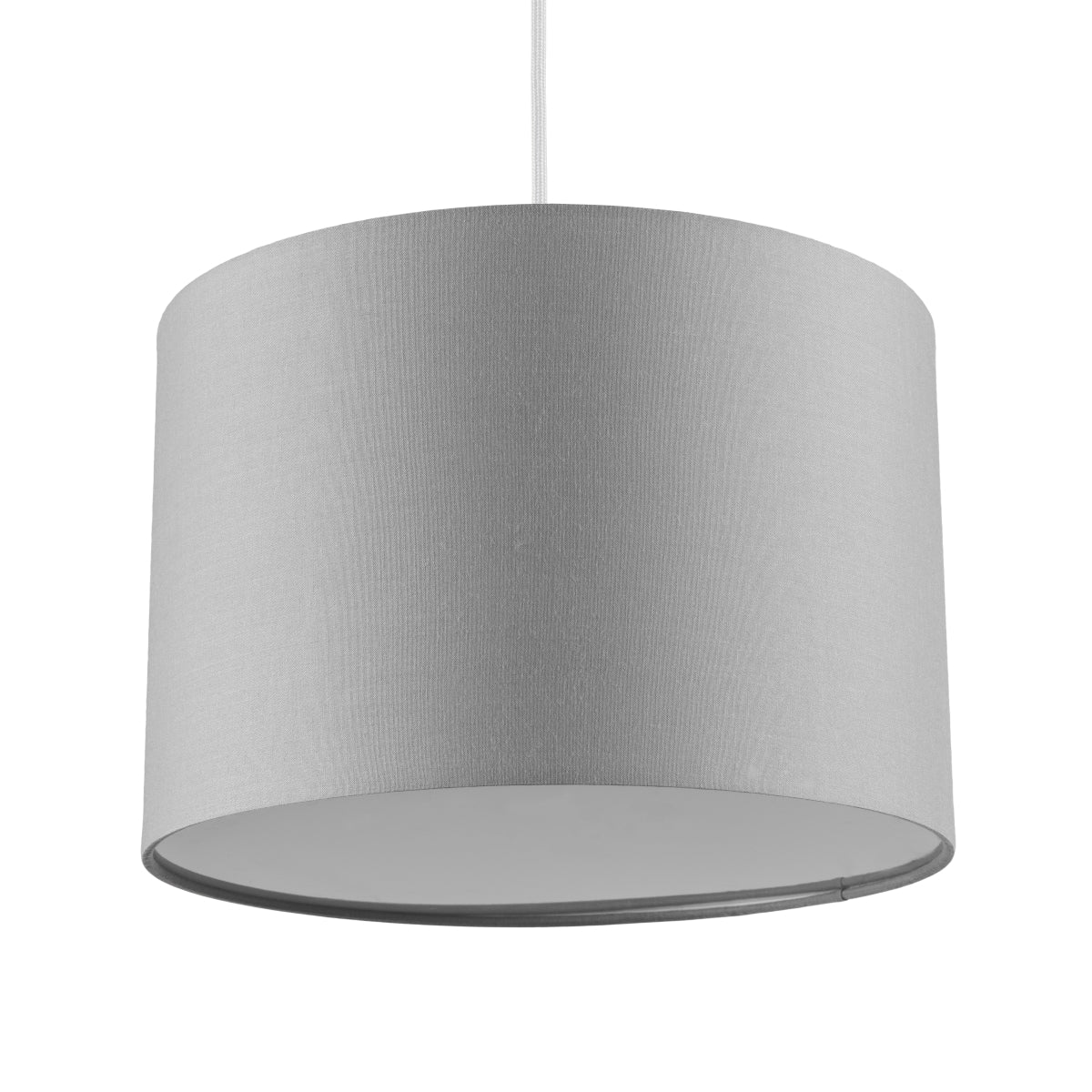 The Lucia is a modern cylinder drum shaped lamp shade in a luxury cotton finish and opal diffuser. This fantastic shade can double up as either a ceiling pendant light shade or table lampshade. Easily fits to your standard ceiling light fitting- no wiring required.