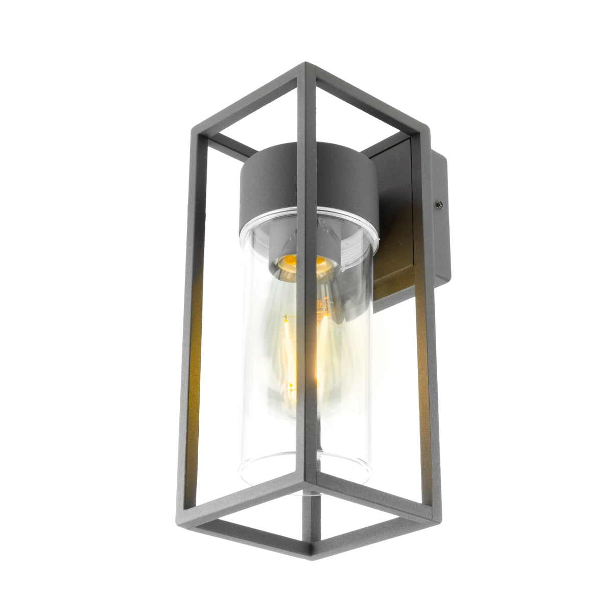 If you’re looking for a modern take on a traditional outdoor wall light, this anthracite wall light is perfect for adding style and protection for your home. This classic design with a contemporary twist, styled with a metal cuboid shape and fitted with a cylinder diffuser that allow the light to shine effectively. 