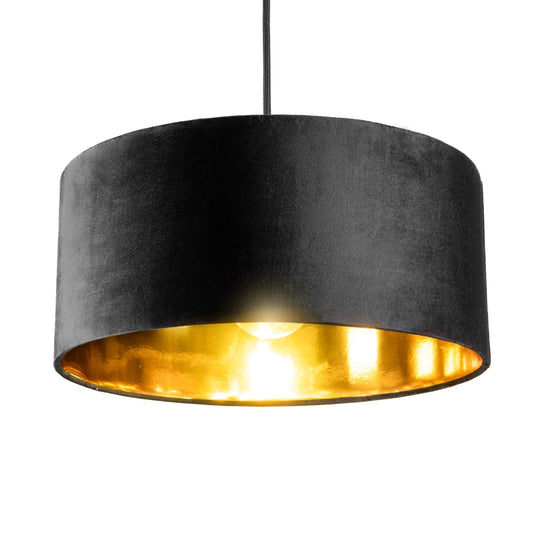 Our stunning oversized Milano Lamp shade offers a timeless update to any room. The outer is made from high-quality velvet and the lining is reflective gold for a stylish finish. It’s easy to install and will instantly transforms your ceiling fitting, table or floor lamp. Simply attach to an existing light fitting or lamp base for an instant glow up.