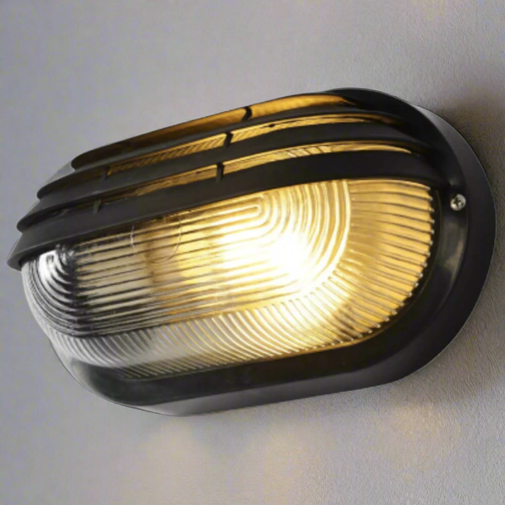 CGC BONNIE  Black Oval Eyelid Outdoor Wall Light