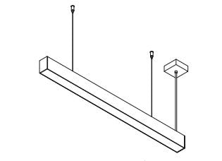 CGC Luna Black Linear LED Suspended Ceiling Light Pendant 1.2m 4000k Natural White LED