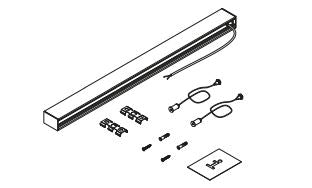 CGC Luna Black Linear LED Suspended Ceiling Light Pendant 1.2m 4000k Natural White LED