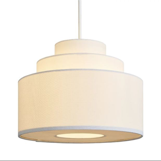 Beige pendant light with a white background