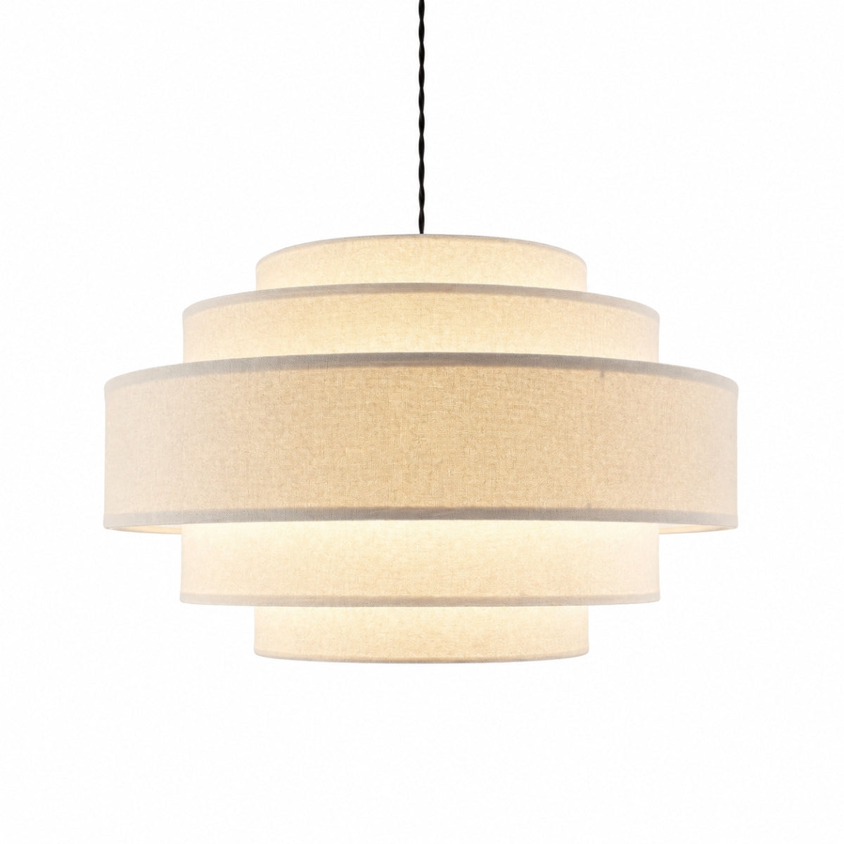 CGC Soma Five Layered Cream Fine Linen Drum Lampshade Large