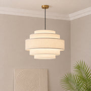 CGC Soma Five Layered Cream Fine Linen Drum Lampshade Large