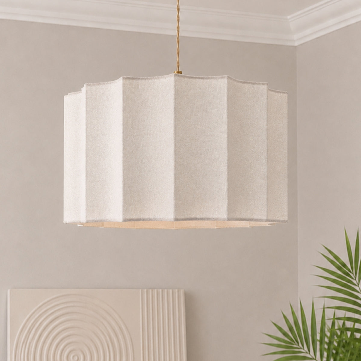 CGC Catalina Large 50cm Cream Fine Linen Inverted Scallop Lampshade