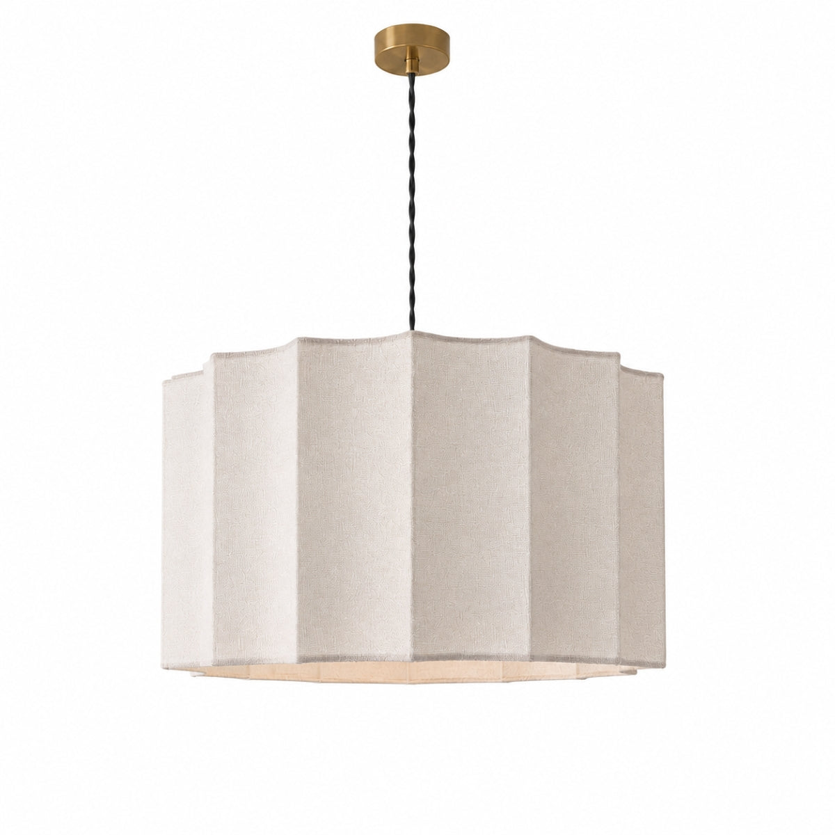 CGC Catalina Large 50cm Cream Fine Linen Inverted Scallop Lampshade