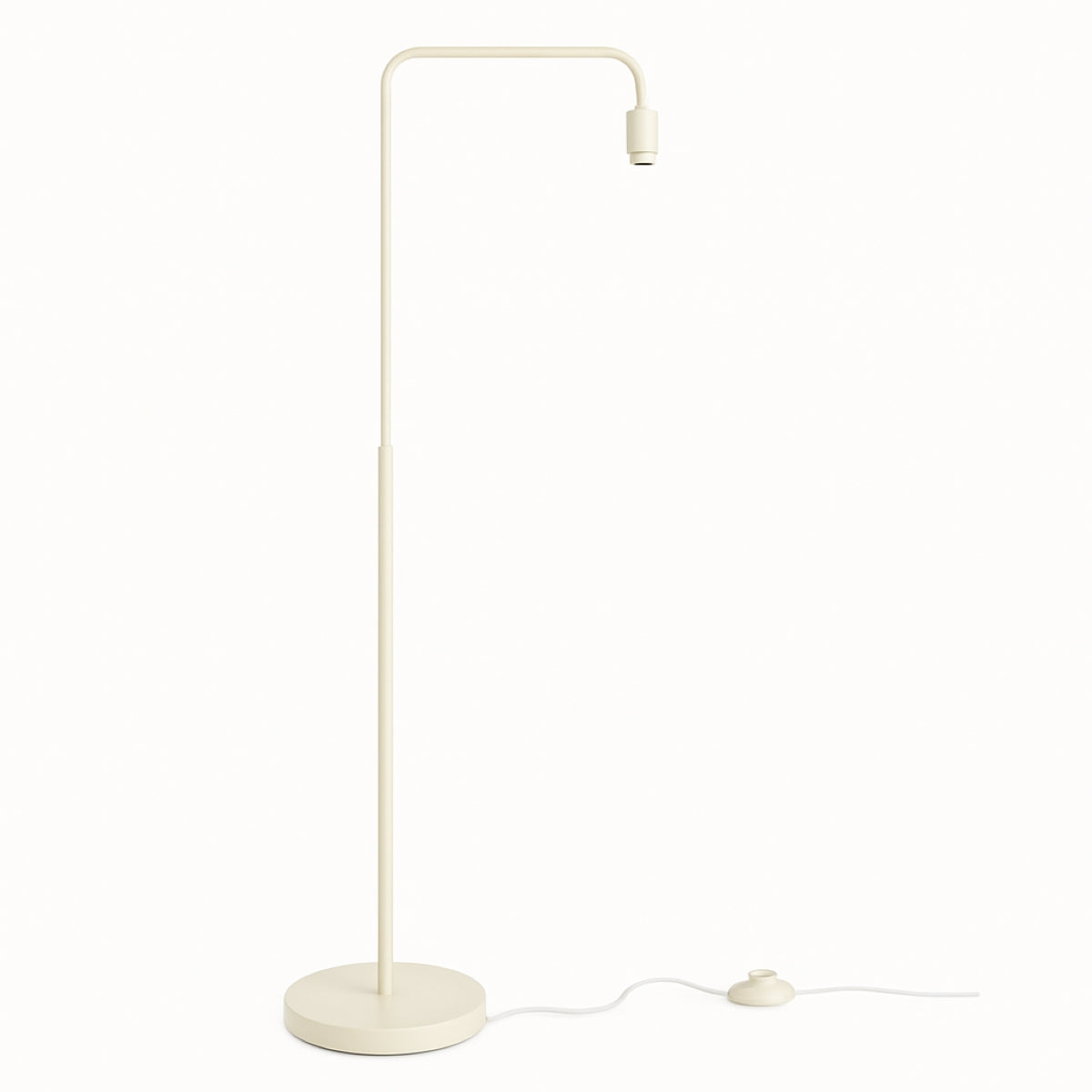 Modern floor lamp with adjustable arm on a white background