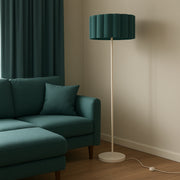 CGC Lena Cream Straight Floor Lamp with Large Scalloped Lampshade