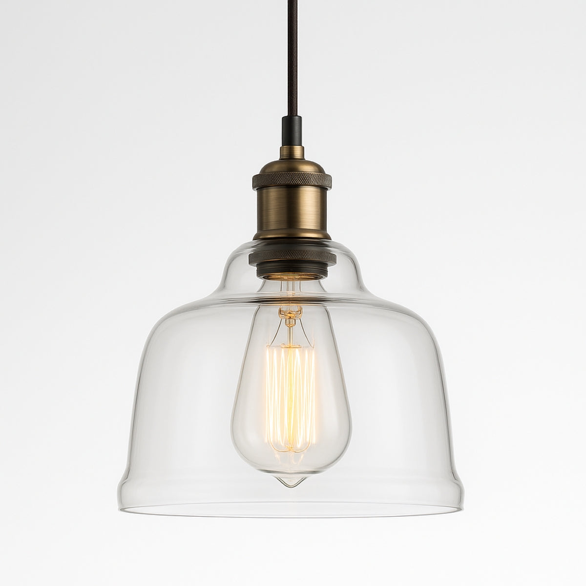 CGC HONEY Clear Glass Dome Diner Lampshade