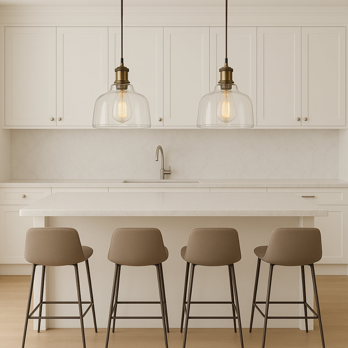 CGC HONEY Clear Glass Dome Diner Lampshade