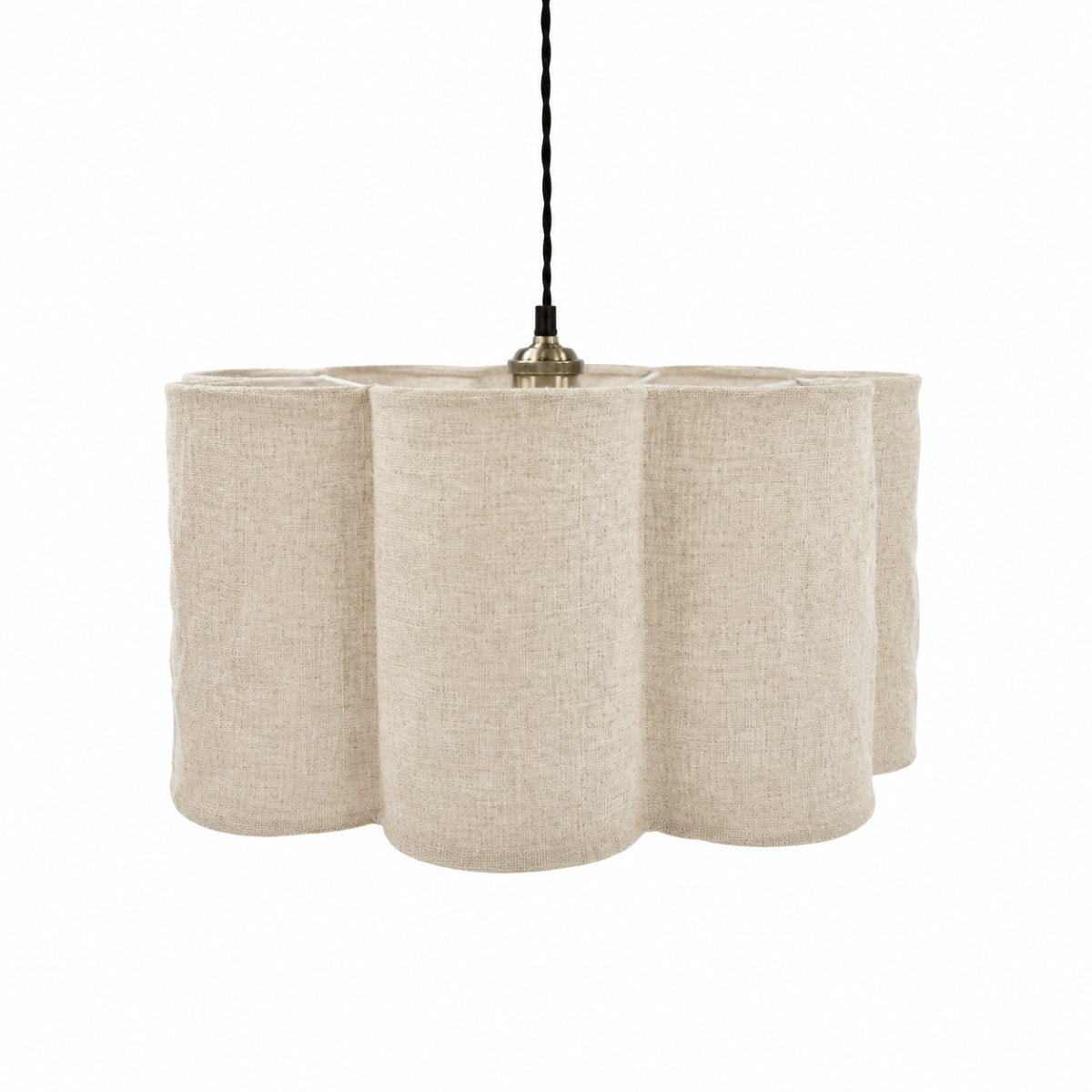 CGC Vittoria Oatmeal Soft Linen Scallop Drum Diffuser Lampshade