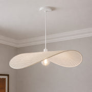 CGC Lyra 50cm White Knitted Fabric Curved Wave Easy Fit Lampshade