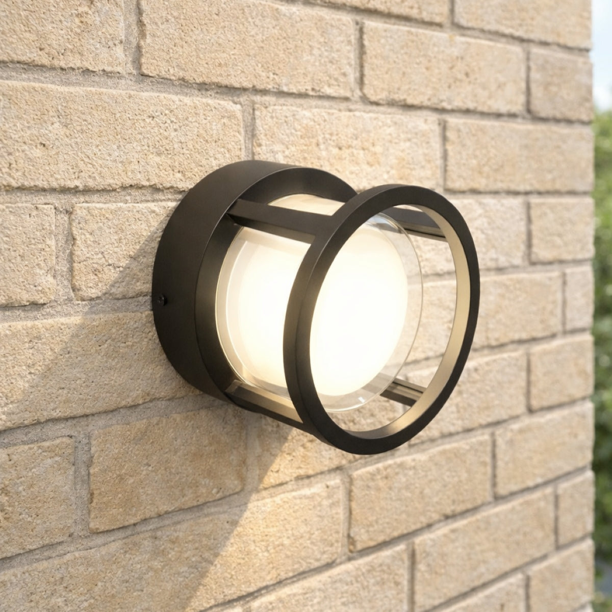 CGC Hudson Black & White Round LED Outdoor Wall Or Ceiling Light
