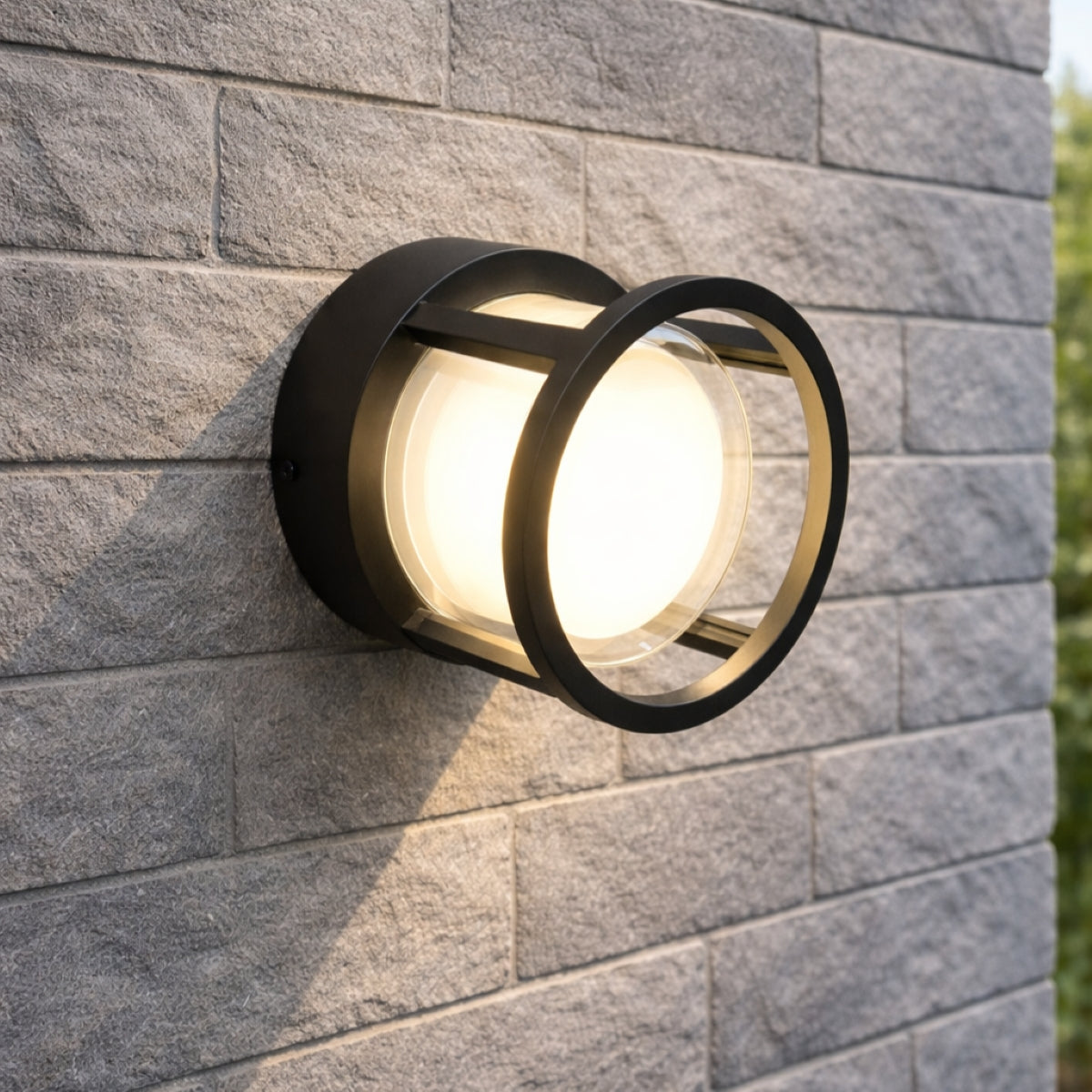 CGC Hudson Black & White Round LED Outdoor Wall Or Ceiling Light