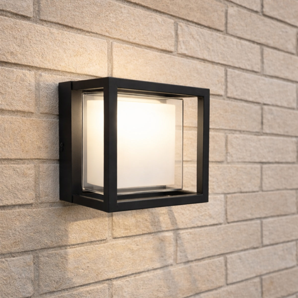 CGC Hudson Black & White Square LED Outdoor Wall Or Ceiling Light