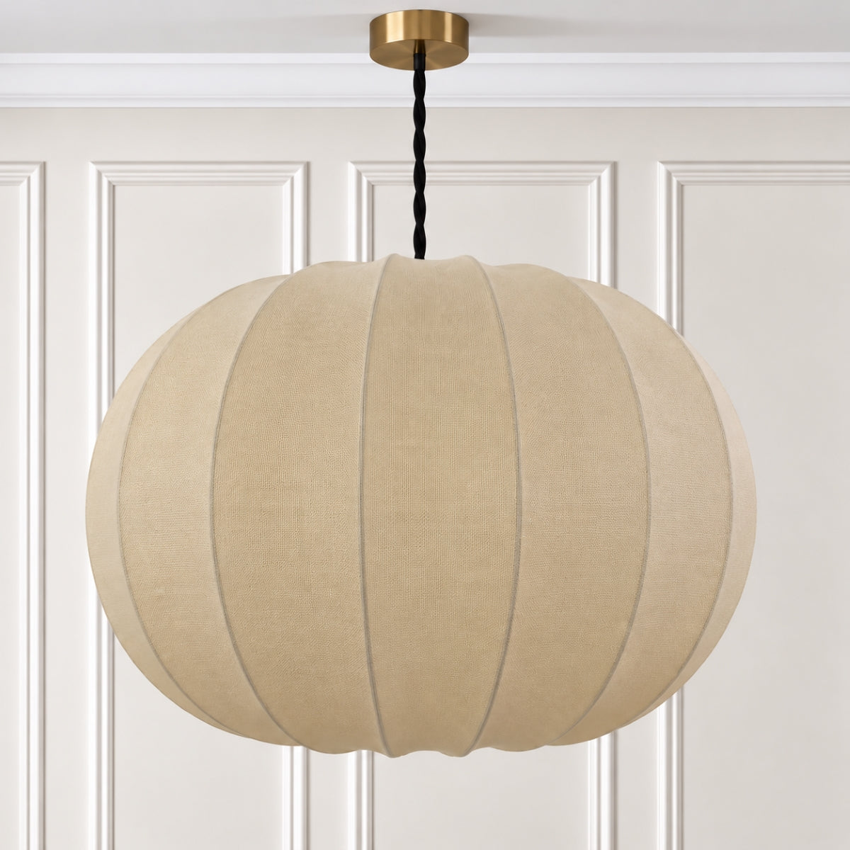 CGC Jolie Large 50cm Soft Ivory Stretch Smooth Fabric Round Globe Lampshade