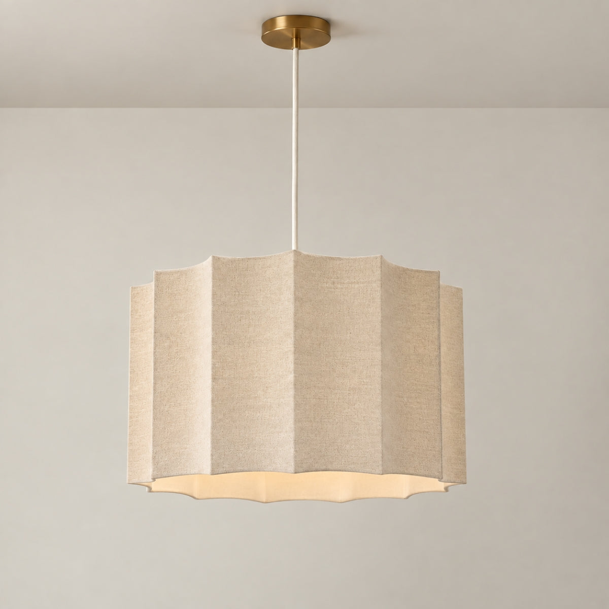 CGC Catalina Large 50cm Oatmeal Linen Inverted Scallop Lampshade