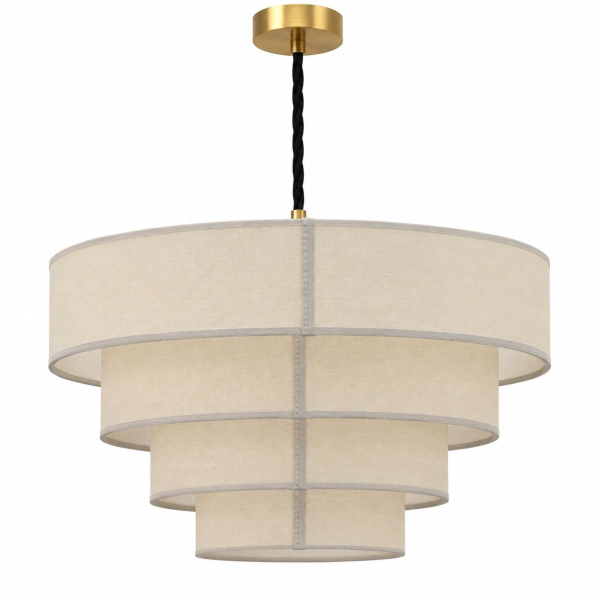 CGC Piper Four Layered Cream Fine Linen Drum Lampshade Large