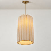 CGC Allegra Oatmeal Linen Fine Scallop Narrow Cylinder Lampshade