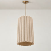 CGC Allegra Oatmeal Linen Fine Scallop Narrow Cylinder Lampshade