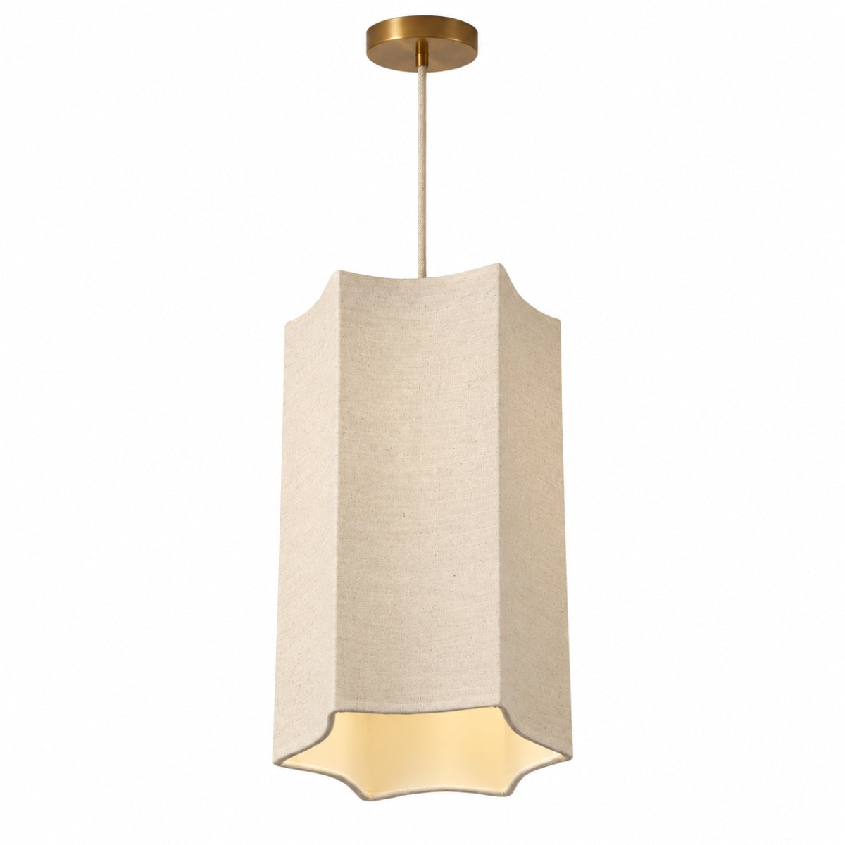CGC Catalina Oatmeal Linen Inverted Scallop Cylinder Lampshade