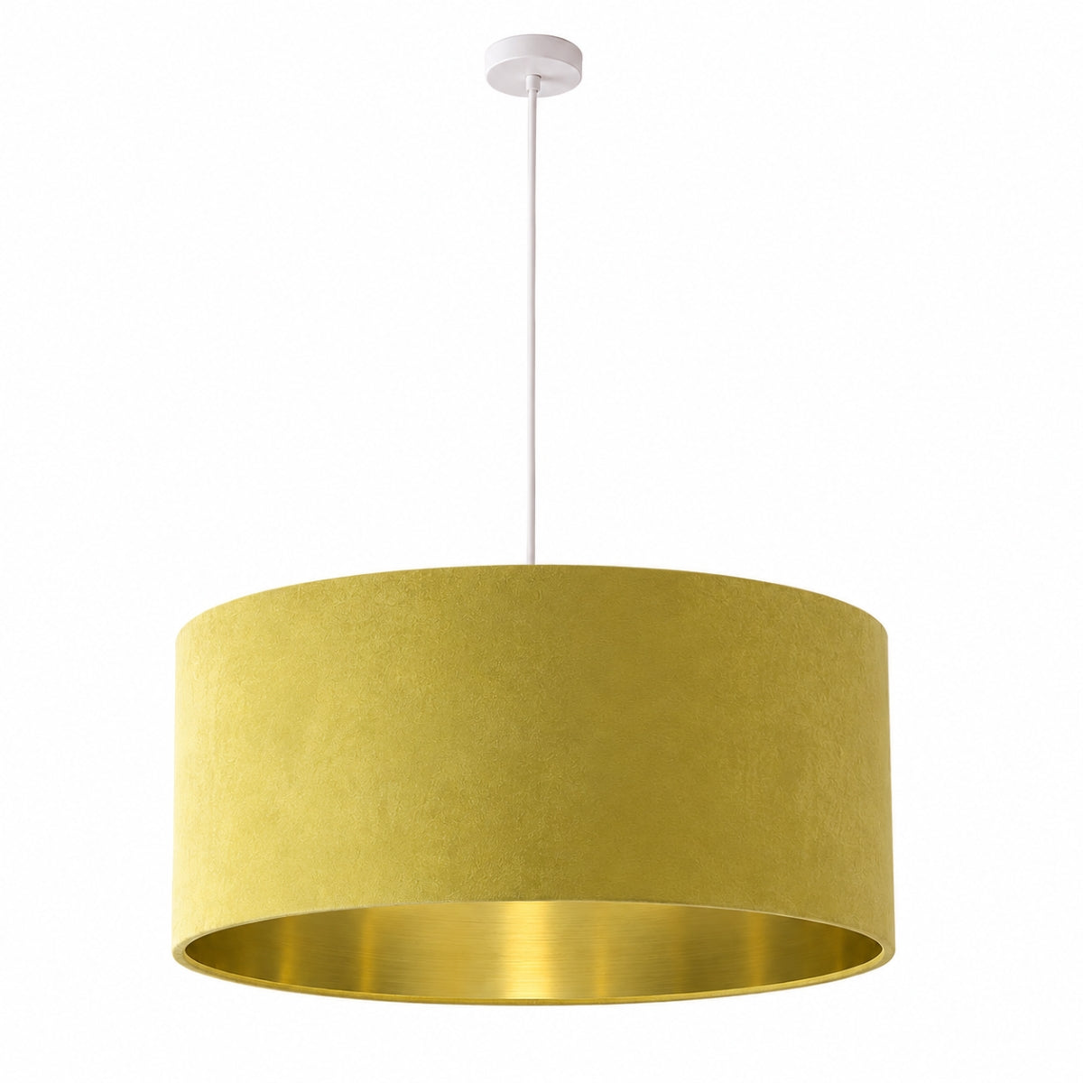 CGC MILANO Mustard Yellow & Gold Oversized Large Velvet Fabric Lamp Shade