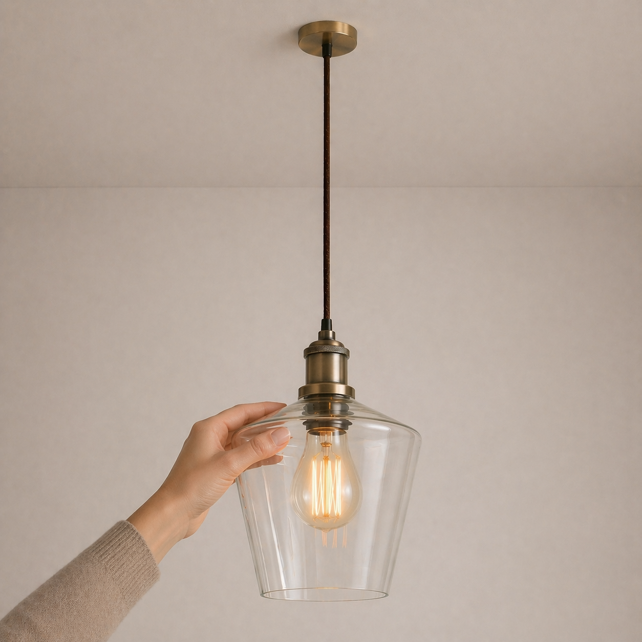 CGC ELLA Clear Glass Cylinder Lampshade