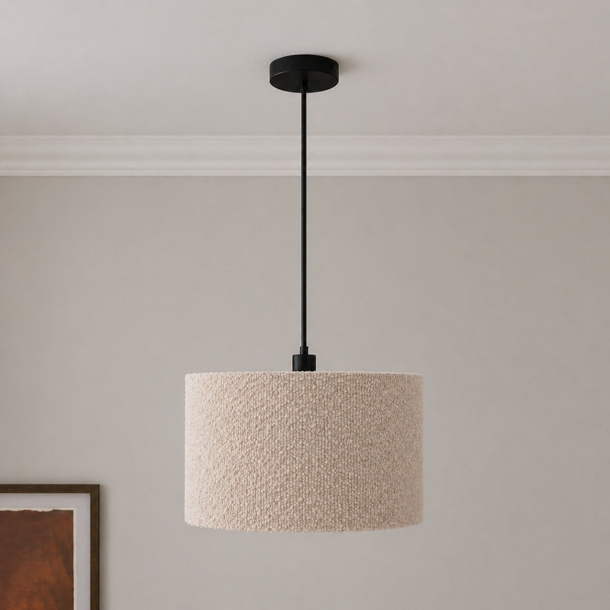 CGC PETRA 30cm Light Brown/Taupe Boucle Ceiling or Table Lamp Shade