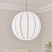 CGC Anica White Round Globe Stretched Fine Cotton Fabric Lampshade